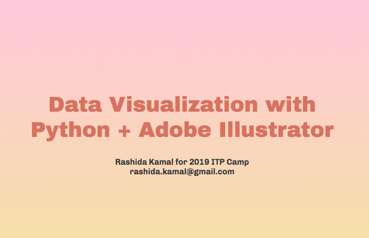 Screenshot of title slide with words 'Data Visualization with Python & Adobe Illustrator